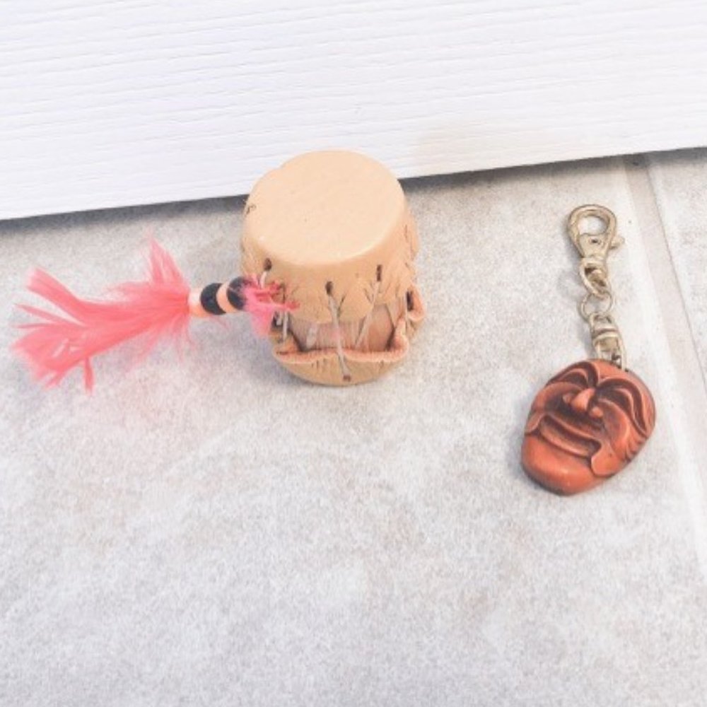 VINTAGE Korean Traditional Keychain and Drum Set Bundle